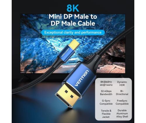 CABLE MINI DP TO DP 2M/BLUE HCFLH VENTION