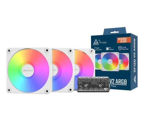 CASE FAN 120MM GF120R V2/ARGB PWM 3I1 (W) MONTECH