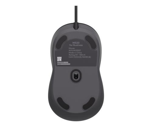MOUSE USB OPTICAL M520/GRAPHITE 910-007511 LOGITECH