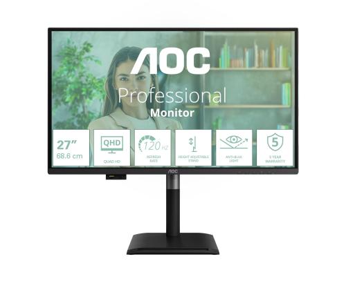 LCD Monitor AOC 27 " 2560 x 1440 pixels Wide Quad HD Native aspect ratio 16:9 Flat Q27P4U