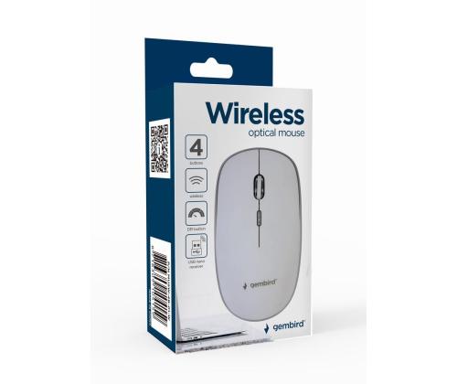 MOUSE USB OPTICAL WRL/WHITE MUSW-4B-01-W GEMBIRD