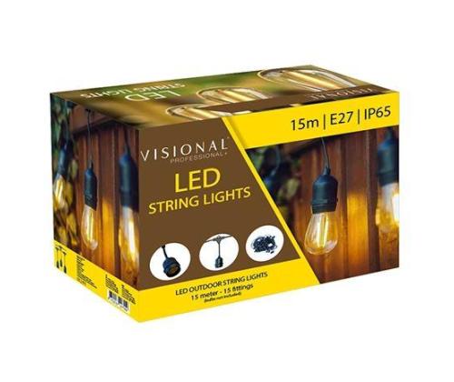 LAMP LED GARLAND GARDEN STRING/E27 15M VS-631 VISIONAL