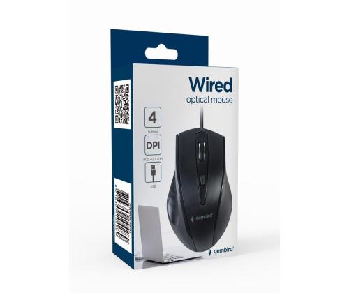 MOUSE USB OPTICAL/BLACK MUS-4B-02 GEMBIRD