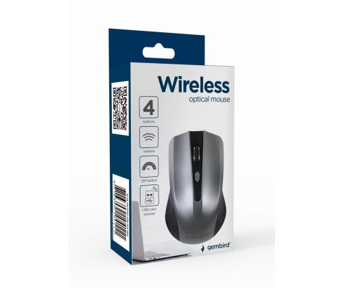 MOUSE USB OPTICAL WRL BLACK/GREY MUSW-4B-04-BG GEMBIRD