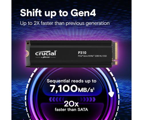 SSD PCIE G4 M.2 NVME 4TB W/HS/P310 CT4000P310SSD5 CRUCIAL