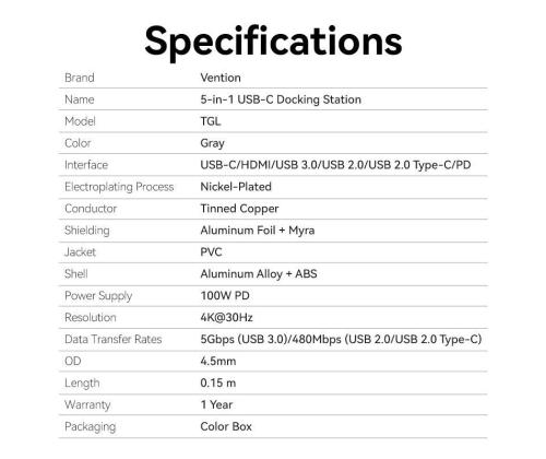 NB ACC DOCKING STATION/0.15M TGLHB VENTION