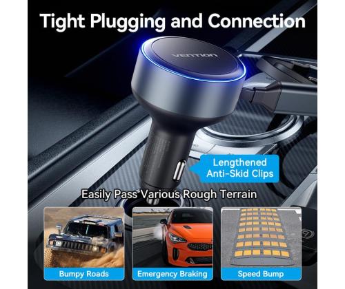 MOBILE CHARGER CAR USB/3P BLACK FFOB0 VENTION