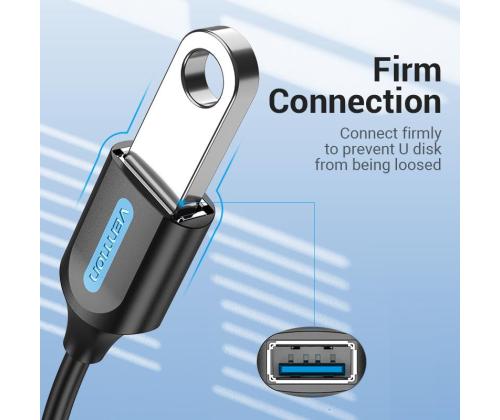 CABLE USB3.1C MALE TO A FEMALE/0.15M BLACK CCVBB VENTION