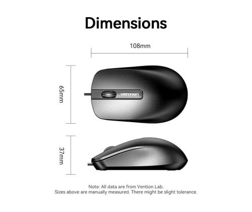 MOUSE USB OPTICAL BLACK/KTABG VENTION