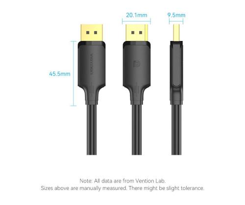 CABLE DP TO DP 1M/BLACK HAKBF VENTION