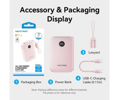 POWER BANK USB 20000MAH 22.5W/BLUE FKBL0-C VENTION