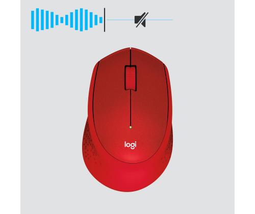 MOUSE USB OPTICAL WRL M330/SILENT RED 910-004911 LOGITECH