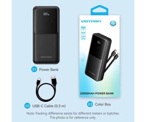 POWER BANK USB 20000MAH 22.5W/BLACK FHPB0 VENTION