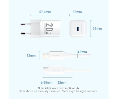 MOBILE CHARGER WALL USB-C/20W TZ-FEPW0-EU-02 VENTION