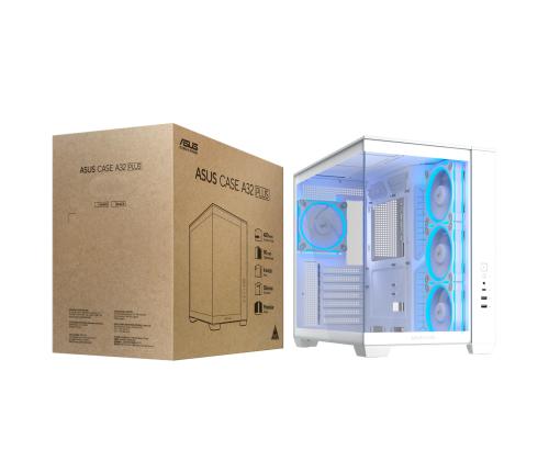 Case ASUS ATX/micro ATX/Mini-ITX White PC A32 Plus TG ARGB White 90DC00S3-B19000