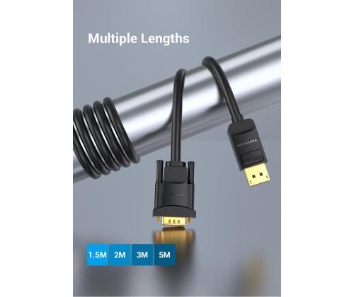 CABLE DP TO VGA 2M/BLACK HBLBH VENTION