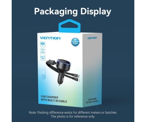 MOBILE CHARGER CAR USB/3P BLACK FFOB0 VENTION