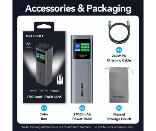 POWER BANK USB 27000MAH 140W/FKEH0 VENTION