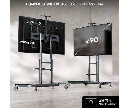TV SET ACC MOBILE STAND/55-90"/GRAPHITE TS1871-G ONKRON