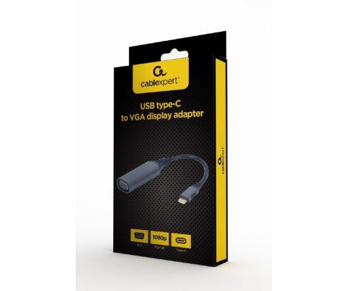 I/O ADAPTER USB-C TO VGA/GREY A-USB3C-VGA-01 GEMBIRD