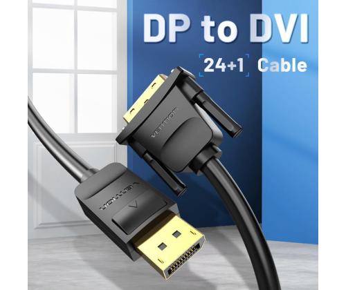 CABLE DP TO DVI 1M/BLACK HAFBF VENTION