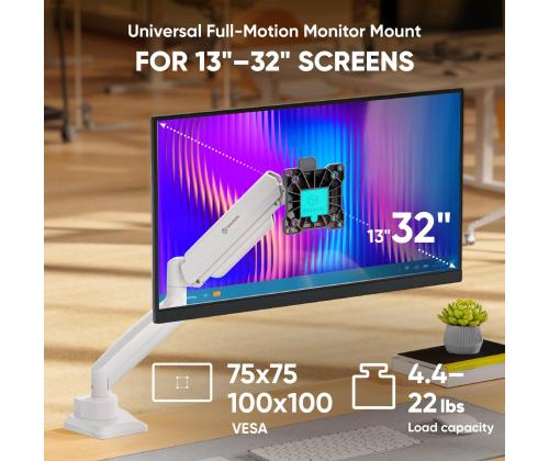 MONITOR ACC DESK MOUNT/13-32" BLK/WHT G80-BW ONKRON