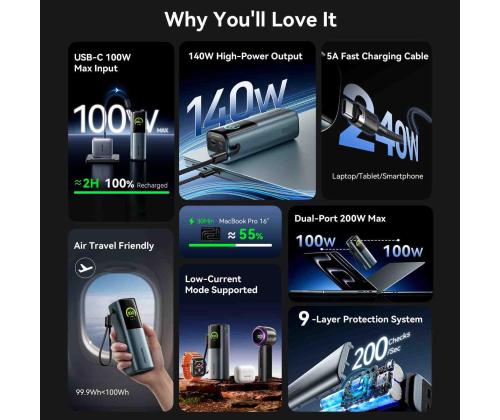 POWER BANK USB 27000MAH 200W/FKGH0 VENTION