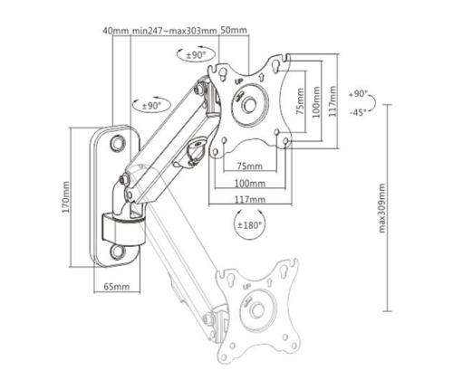 DISPLAY ACC MOUNTING ARM 27"/MA-WA1-01 GEMBIRD