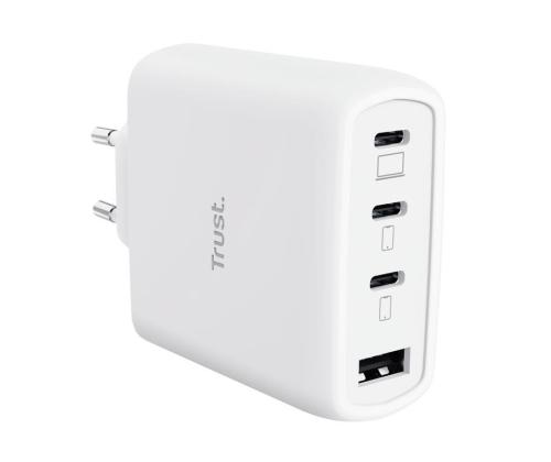 MOBILE CHARGER WALL MAXO 65W/4-PORT GAN WHITE 26068 TRUST