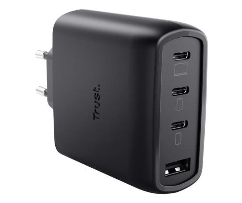 MOBILE CHARGER WALL MAXO 65W/4-PORT GAN BLACK 26067 TRUST
