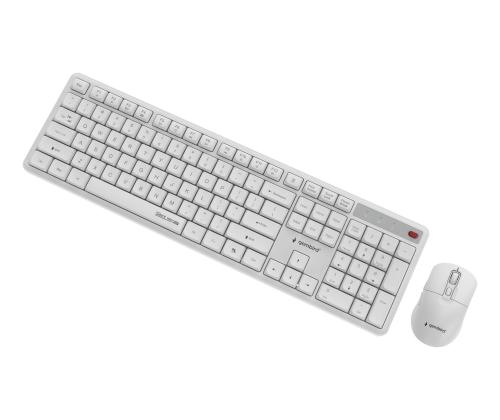 KEYBOARD +MOUSE WRL ENG/WHITE KBS-WMS-01-W GEMBIRD