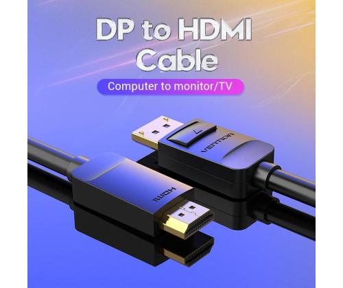 CABLE DP TO HDMI 2M/BLACK HADBH VENTION