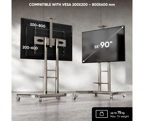 TV SET ACC MOBILE STAND/55-90"/CHAMPAGNE TS1871-C ONKRON