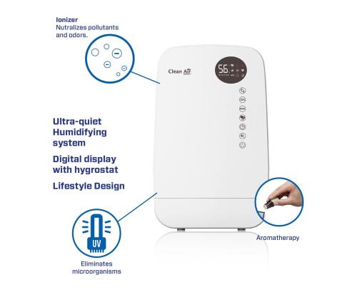 HUMIDIFIER WITH IONIZER/CA-607W CLEAN AIR OPTIMA