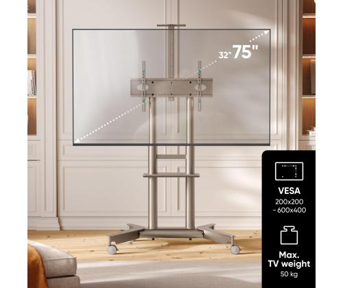 TV SET ACC MOBILE STAND/32-75"/CHAMPAGNE TS1571-C ONKRON