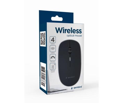 MOUSE USB OPTICAL WRL/BLACK MUSW-4B-01 GEMBIRD