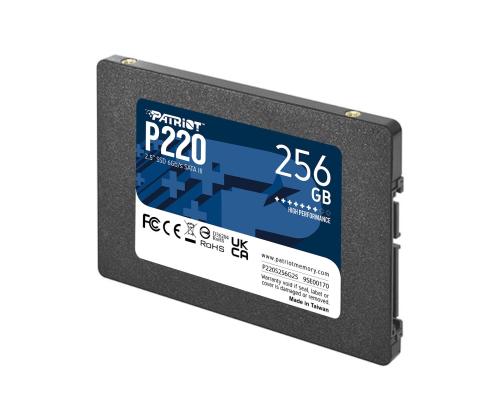 SSD PATRIOT P220 256GB SATA Write speed 490 MBytes/sec Read speed 550 MBytes/sec 2,5" TBW 120 TB…