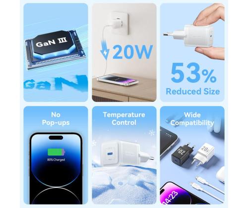 MOBILE CHARGER WALL USB-C/20W TZ-FEPW0-EU-02 VENTION