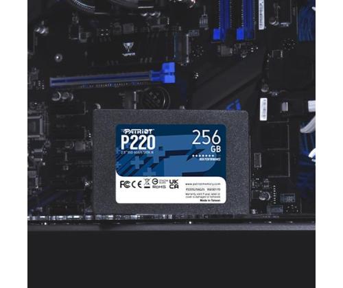 SSD PATRIOT P220 256GB SATA Write speed 490 MBytes/sec Read speed 550 MBytes/sec 2,5" TBW 120 TB…