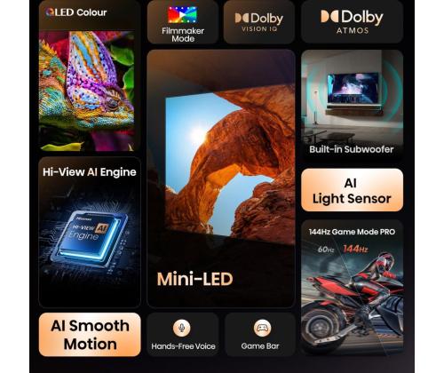 TV Set HISENSE 65 " 4K Ultra HD 3840 x 2160 pixels Flat 16:9 ULED 65U7Q