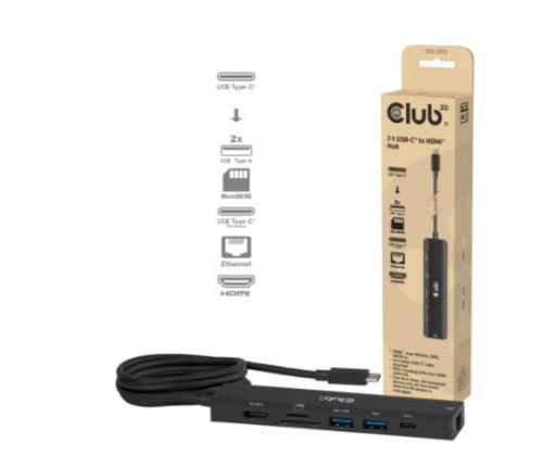 I/O HUB 7IN1 USB-C HDMI/140W CSV-2555 CLUB3D