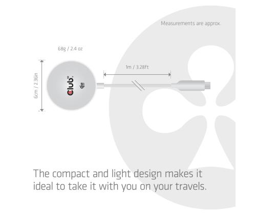 MOBILE CHARGER QI2 MAGSAFE/25W WH CAC-3026 CLUB3D