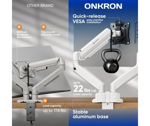 MONITOR ACC DESK MOUNT/13-32" BLK/WHT G160-BW ONKRON