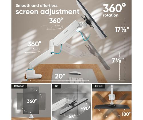 MONITOR ACC DESK MOUNT/13-32" BLK/WHT G80-BW ONKRON