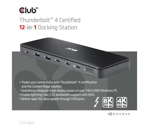 NB ACC DOCKING STATION 12IN1/THUNDERBOLT CSV-1582 CLUB3D