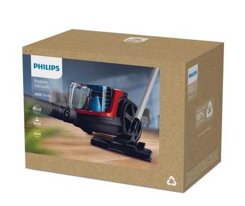 Vacuum Cleaner PHILIPS FC9330/09 Canister/Bagless 900 Watts Capacity 1.5 l Noise 76 dB Black / Red…