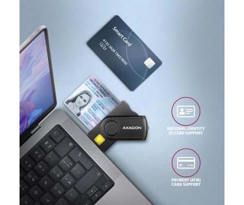 CARD READER USB-C+USB2.0 4SLOT/SMARTCARD CRE-SMP2A AXAGON