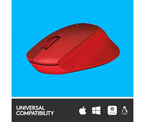 MOUSE USB OPTICAL WRL M330/SILENT RED 910-004911 LOGITECH