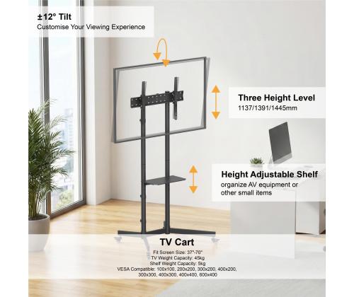 TV SET ACC FLOOR STAND 37-70"/TVS-70T-01 GEMBIRD