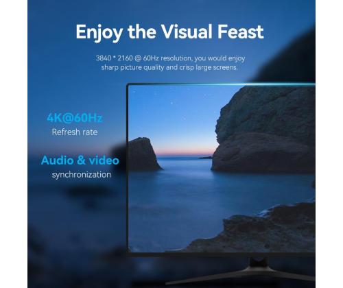 CABLE DP TO DP 1M/BLACK HAKBF VENTION